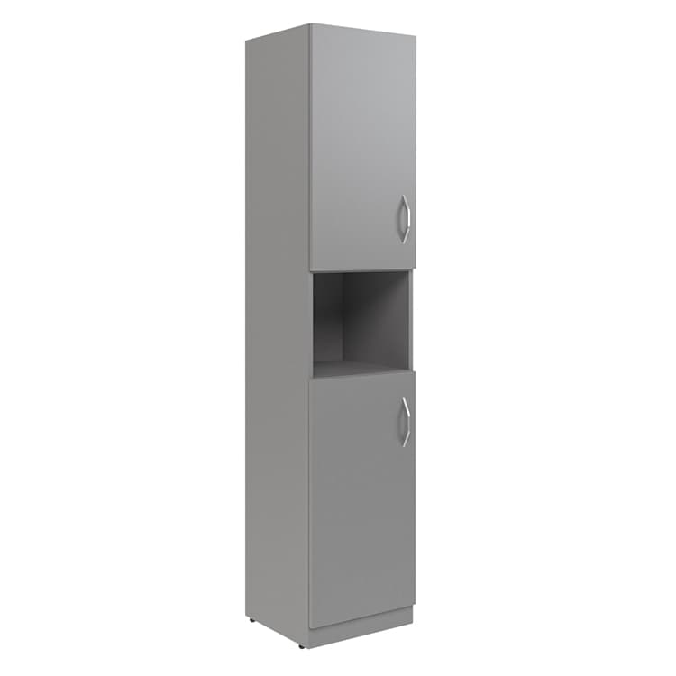 Шкаф колонка с 2-мя глухими малыми дверьми Skyland SR-5U.4(L) серый 386х375х1815 SIMPLE