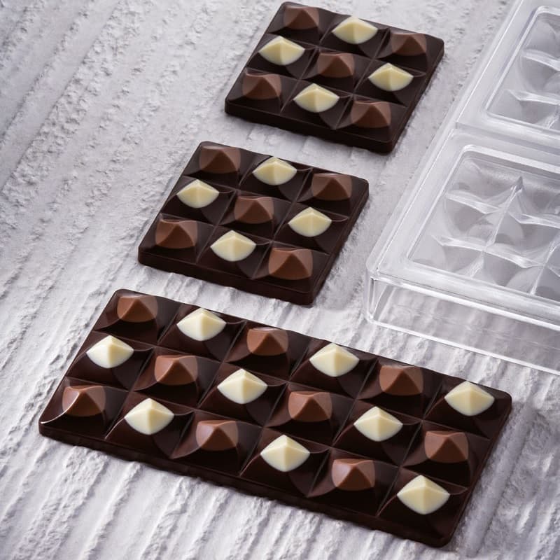 Форма д/шок. Pavoni "Chocolate Bar Moulin Mini" 70х70мм h14мм, 50гр, 6 ячеек, п/к