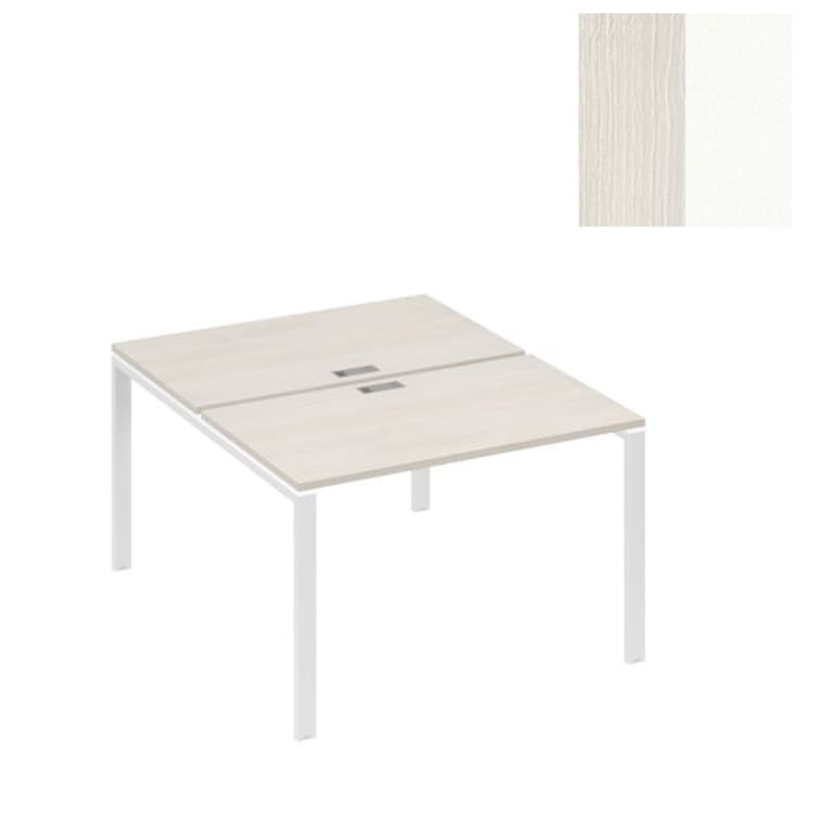 Рабочая станция Юнитекс А4 на металлокаркасе UNO (2х120) А4 Б1 173 ДШ (120x144x75) дуб шамони/металлокаркас белый