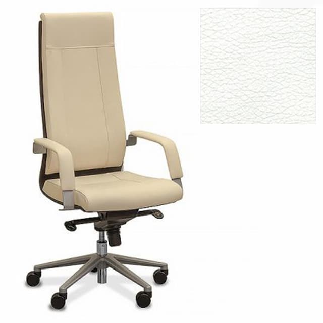 Кресло Юнитекс Торино для руководителя экокожа премиум белая CN2