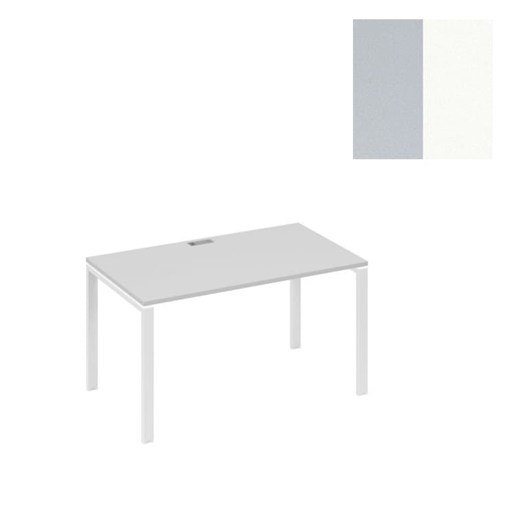 Стол письменный Юнитекс А4 на металлокаркасе UNO А4 Б1 024 СЕ (140x80x75) серый/металлокаркас белый