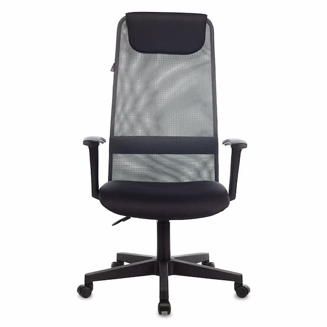 Кресло руководителя Бюрократ KB-8 темно-серый TW-04 TW-12 сетка/ткань с подголов. крестов. пластик