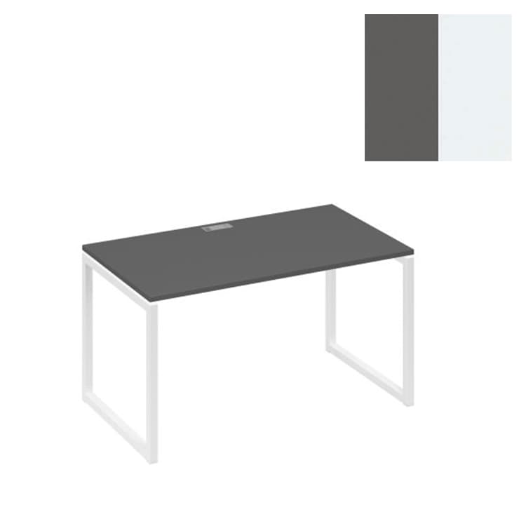 Стол письменный Юнитекс А4 на металлокаркасе QUATTRO А4 Б4 024 АР (140x80x75) антрацит премиум/металлокаркас белый