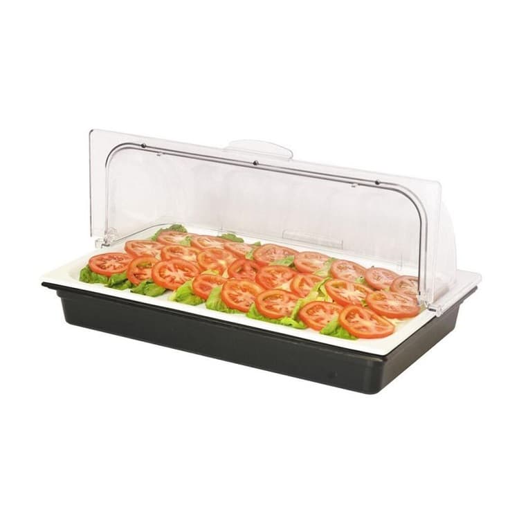 Поднос для выкладки 53x32,5x24,5 см фарфор с пласт. Roll-top крышкой + 2 емкости с хладогентом SUNNEX X88183L-2CIB (95001274)