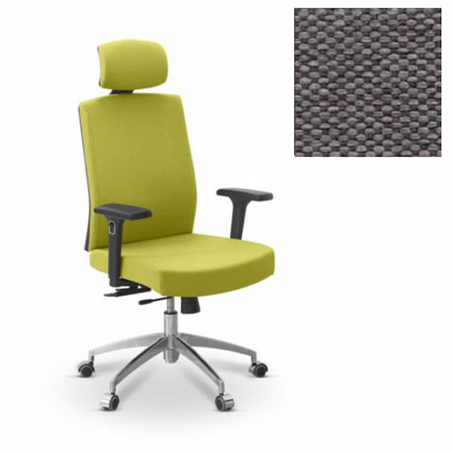 Офисное кресло для персонала Юнитекс Alfa X/SL/3D/H ткань ткань Bahama серая