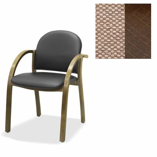 Стул Юнитекс Джуно ткань Bahama бежевая BA53/дерево-орех