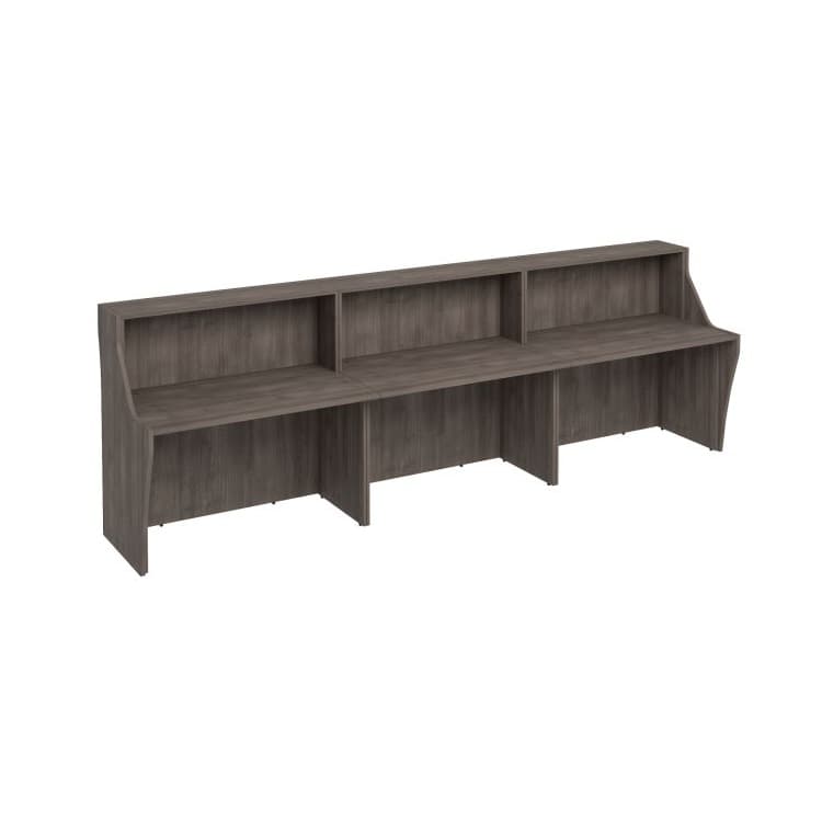 Стойка ресепшен прямая Юнитекс КОМФОРТ К.9130-3 ШТ дуб шамони темный