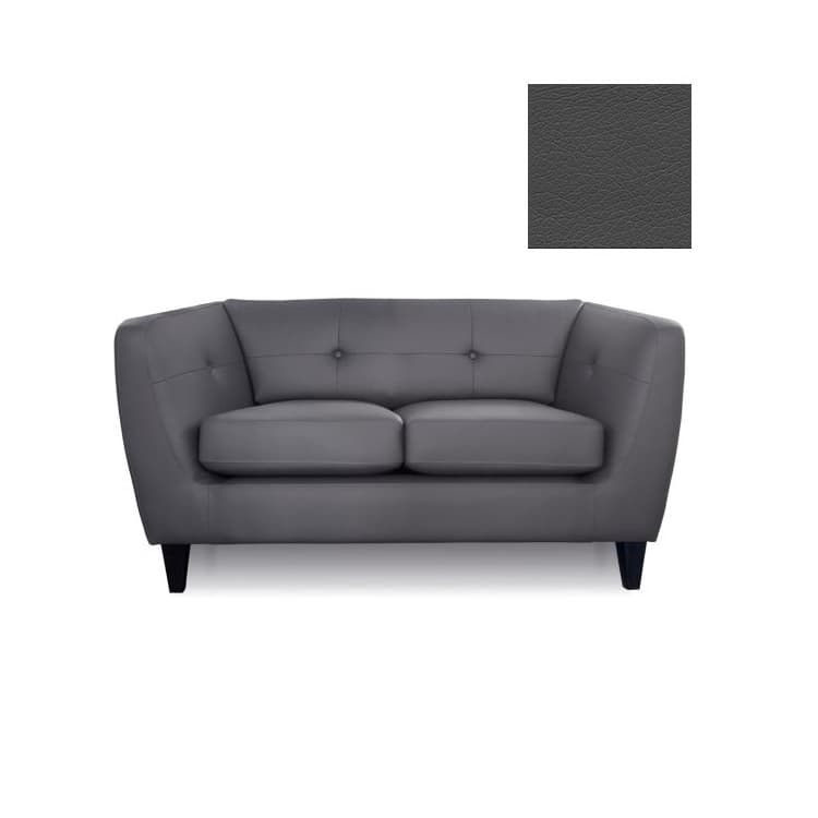 Диван 2-местный Юнитекс ROMAN 6127.27 экокожа премиум / темно-серая