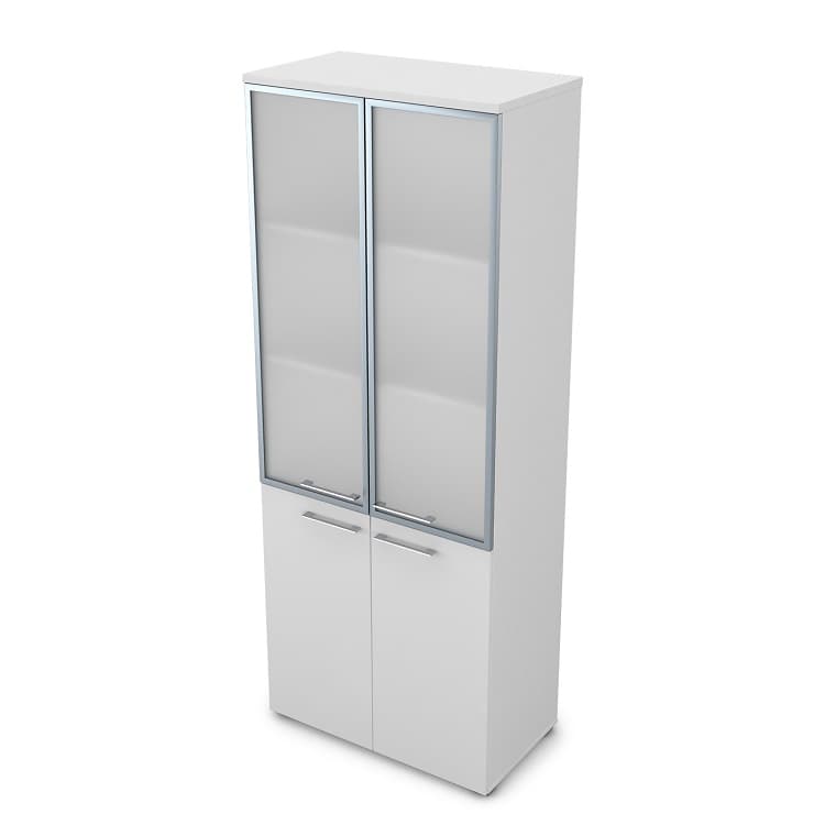 Шкаф АЛСАВ Gloss line 9НШ.005.19 белый премиум/металл глянец