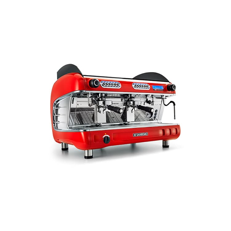 Кофемашина Sanremo Verona 2GR SED+CW (с подогревателем чашек), красная