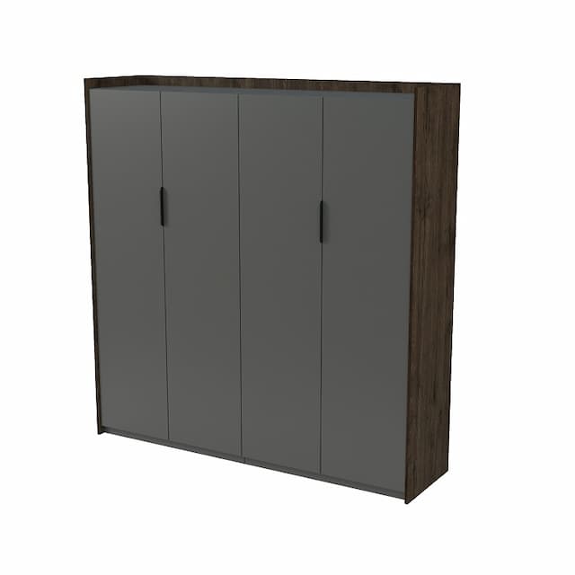 Шкаф высокий двусоставный Алсав MAGNETIC 15ШДC.1807 (1768х460х1828) брауни/graphit