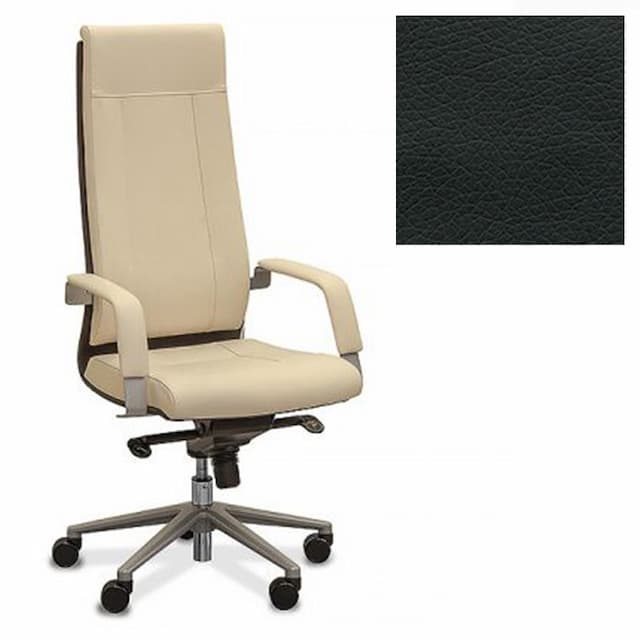 Кресло Юнитекс Торино для руководителя экокожа премиум черная CN1114