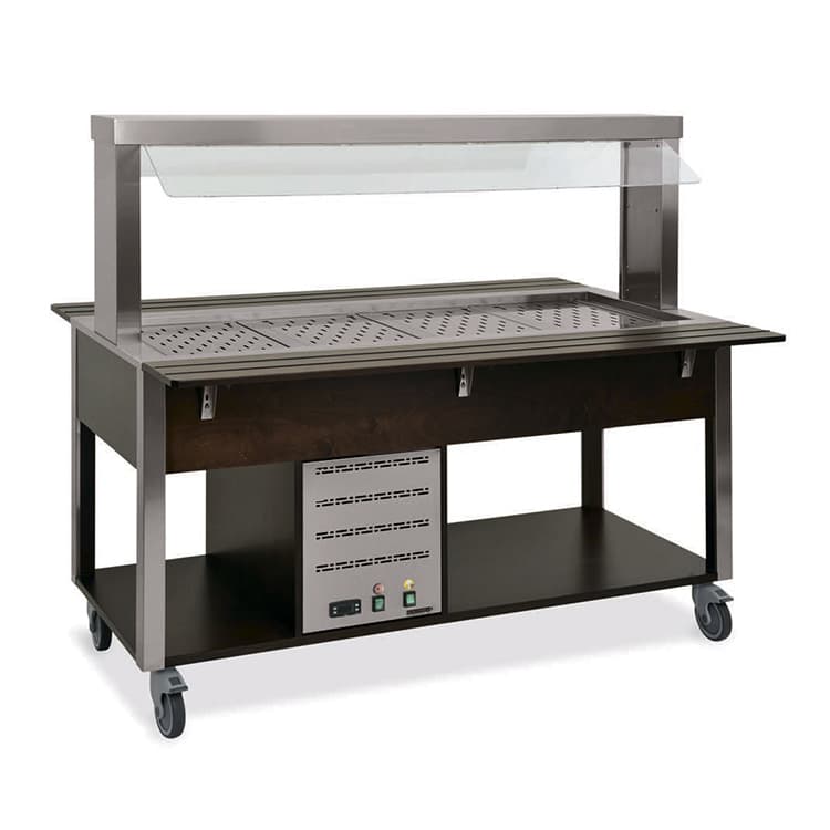 Стол Шведский тепловой (защитное стекло статичное) MetalCarrelli 6910.6-R (дуб)
